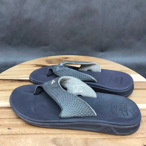 Reef Brown Faux Leather Flip Flops Slip On Sandals Mens Size 9 - Picture 4 of 9